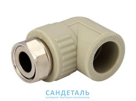 Уголок резьба с гайкой 20*1/2 серый Турц